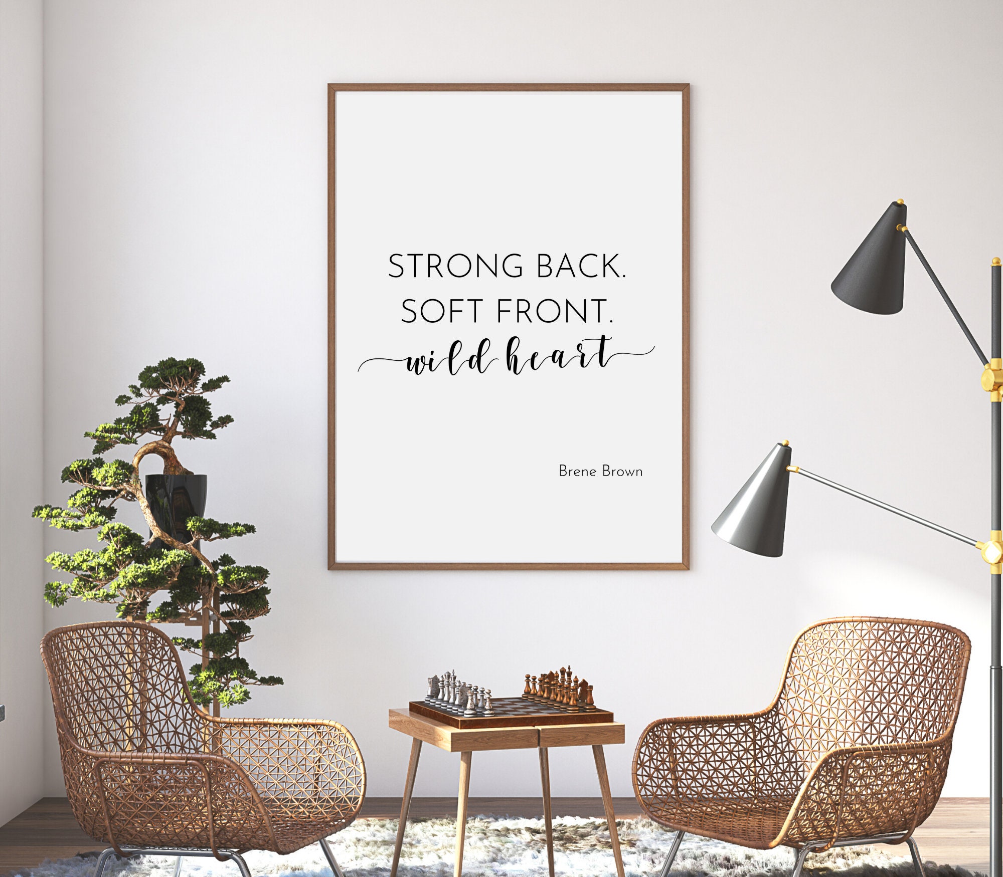 Brené Brown Inspirational Quote Print Strong Back Soft Etsy