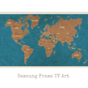 Samsung Frame TV Art Weltkarte, Samsung Art TV Georgraphy, Digitaler Download für Samsung Frame, Digital Tv Art, Vintage Karte