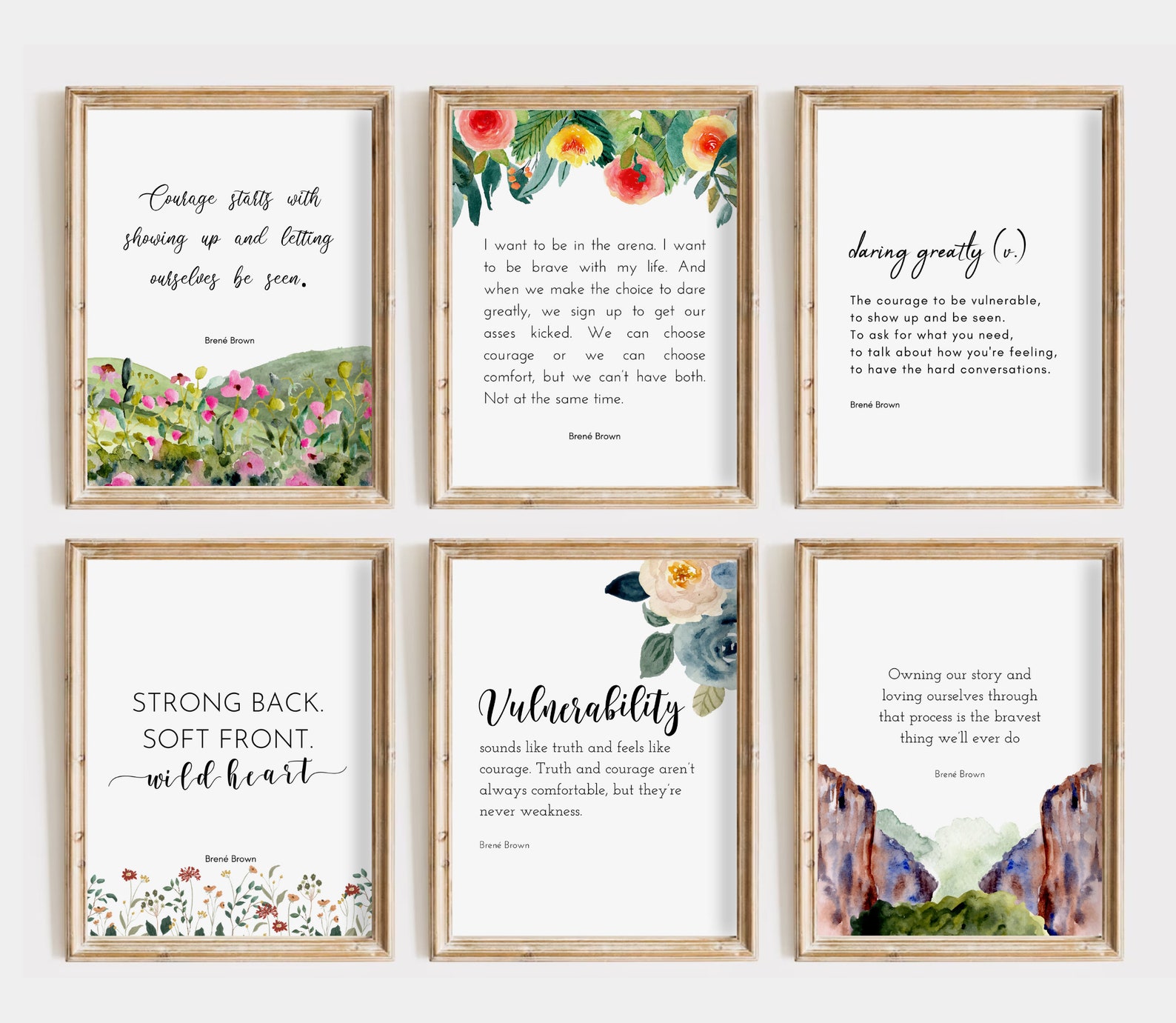 Brene Brown Quotes 10 Piece Wall Art Strong Back. Soft Front Etsy