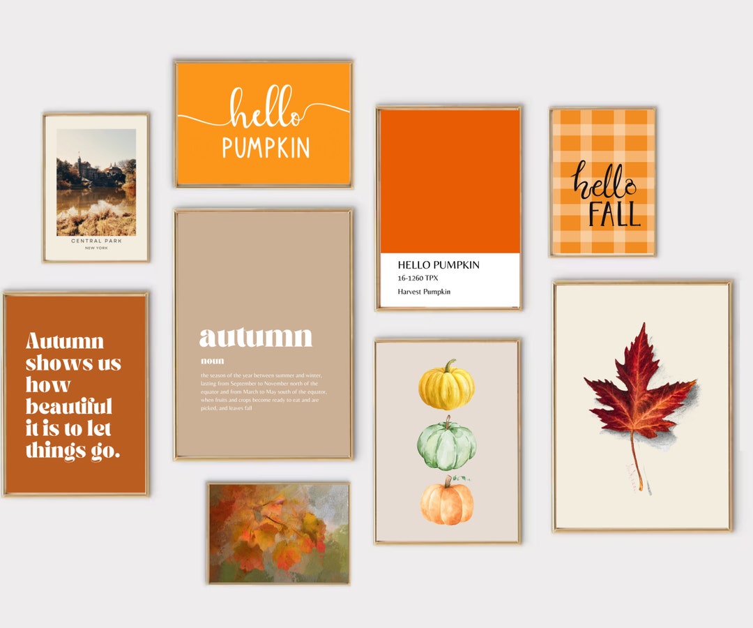 Fall Painting Set of 12 Prints, Fall Printable Art, Fall Wall Art ...