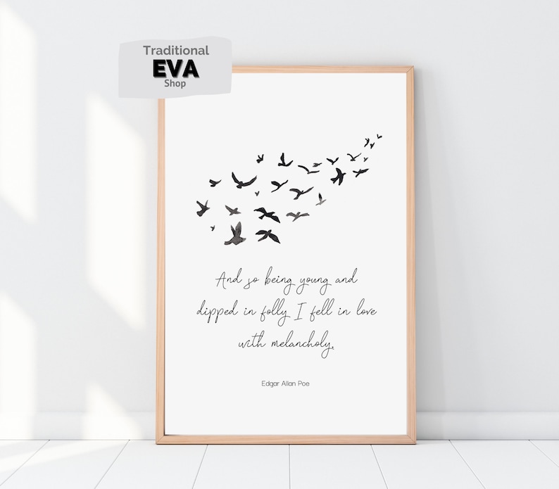 Edgar Allan Poe Poem Romance Quote Being Young and Dipped in Folly I