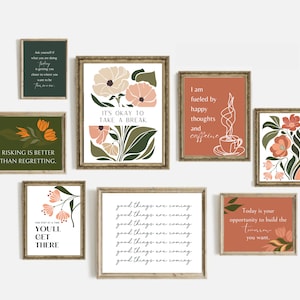 Office Set of 14 Prints, Office Wall Decor, Home Office Decor, Work From Home Art Prints, Office Wall Art, green Office Wall Art