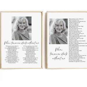 Personalizado - Cuando el mañana comienza sin mí Poema imprimible, Descarga digital, Cita sobre el duelo, Una carta del cielo, Mensajes de duelo,