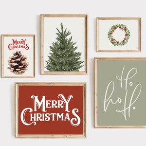vintage Christmas prints gallery wall set | set of 14 Christmas printables | winter gallery wall set, posters for holiday decor DIGITAL