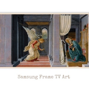Samsung Frame TV Art THE ANNUNCIATION, von Botticelli, Digitaler Download für Samsung Frame, Digitale Kunst, berühmtes Gemälde Frame TV