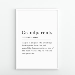 Grandparents Definition Print, Personalised Grandparent Gifts ...