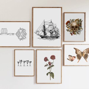 Light Academia Decor Set of 8 Prints | Vintage Gallery Wall Art Set | Victorian Wall Art | Dorm Decor | Antique Style Digital Prints