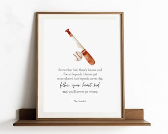 The Sandlot Quote. Nursery Quote Print. Boys Room Wall Art. Baseball Sign. Nursery Prints. Baby Shower Gift. Nursery Decor. Nursery Sign.