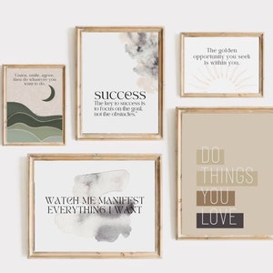 office wall art | set of 20 PRINTABLES | home office decor | Home Office Print Inspirational Quote Prints, Motivational Prints, Vision board