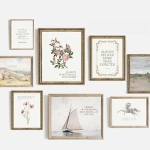 vintage office wall art | set of 8 PRINTABLES | home office decor | old money inspired Office Print Inspirational Quote Prints