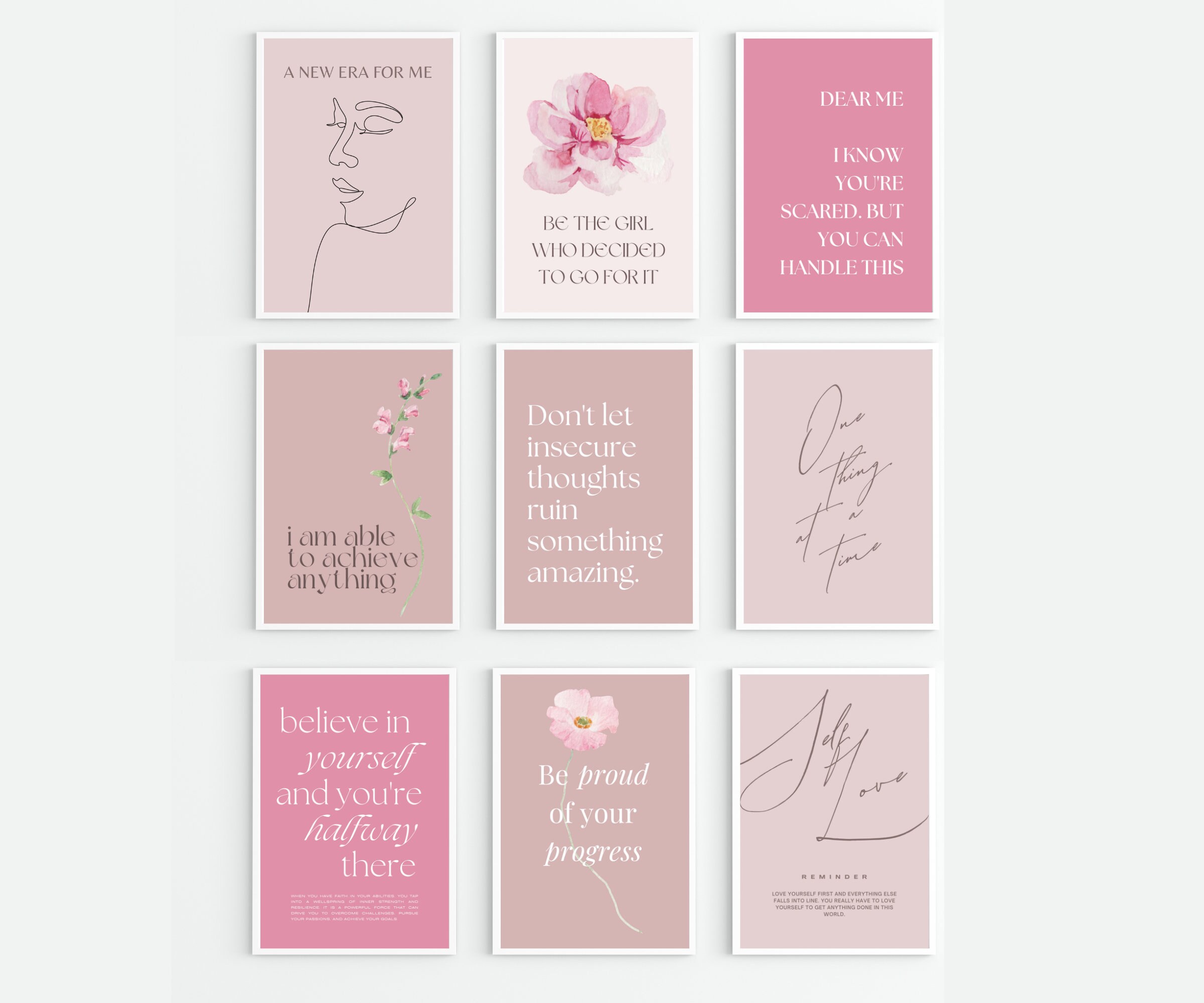 Office Wall Art | Set of 10 PRINTABLES | Home Office Decor | Pink ...