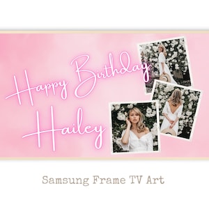 Samsung Frame TV Art | Custom Happy Birthday Art with name and photos | Frame TV Happy Birthday Art | Art for Samsung Frame TV