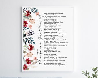 If Tomorrow Starts Without Me Poem Printable - Etsy