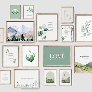 Green Office Wall Art | Set of 25 PRINTABLES, Home Office Decor Office ...