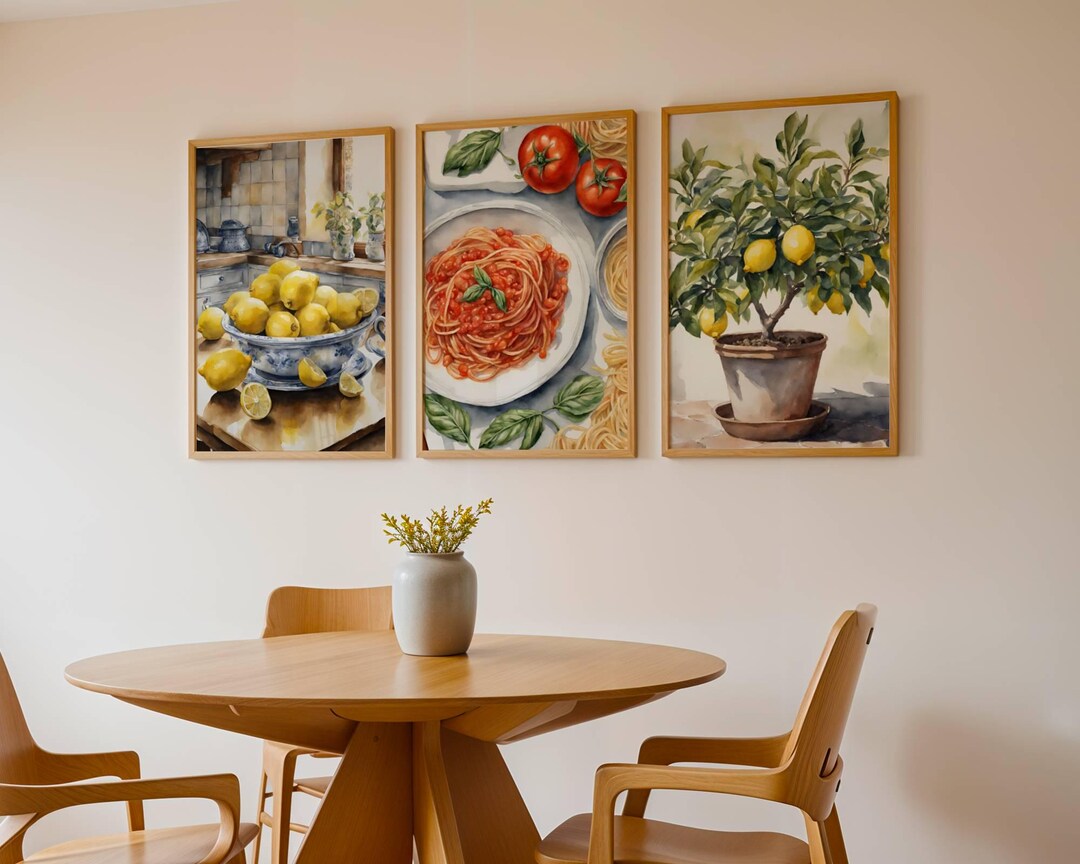 Italian Kitchen Wall Decor | Kitchen Wall Art Set of 3 Printables ...