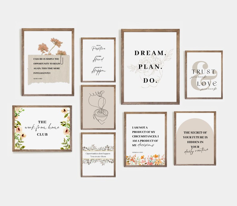 Office Wall Art Set of 20 PRINTABLES Home Office Decor Etsy