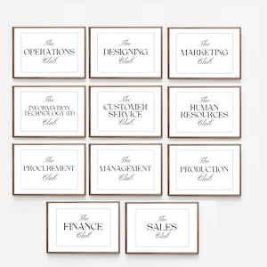 Office departments Prints, Sales Marketing HR Office Decor, Motivational Office Decor for Team, Office Art, Modern Workplace Posters