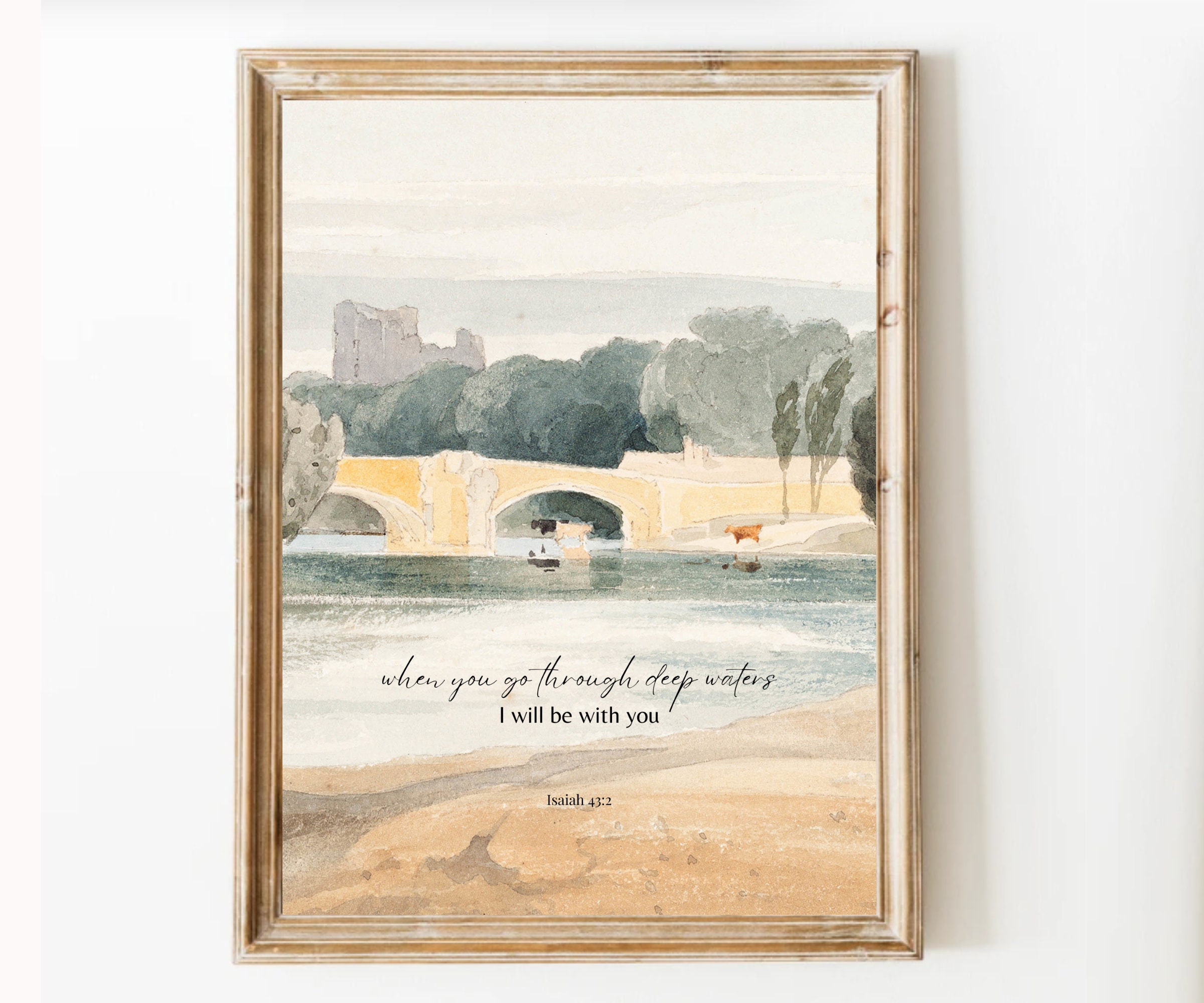 Set of 3 Scripture Wall Art Isaiah 43 2 Psalm 377 Bible Etsy