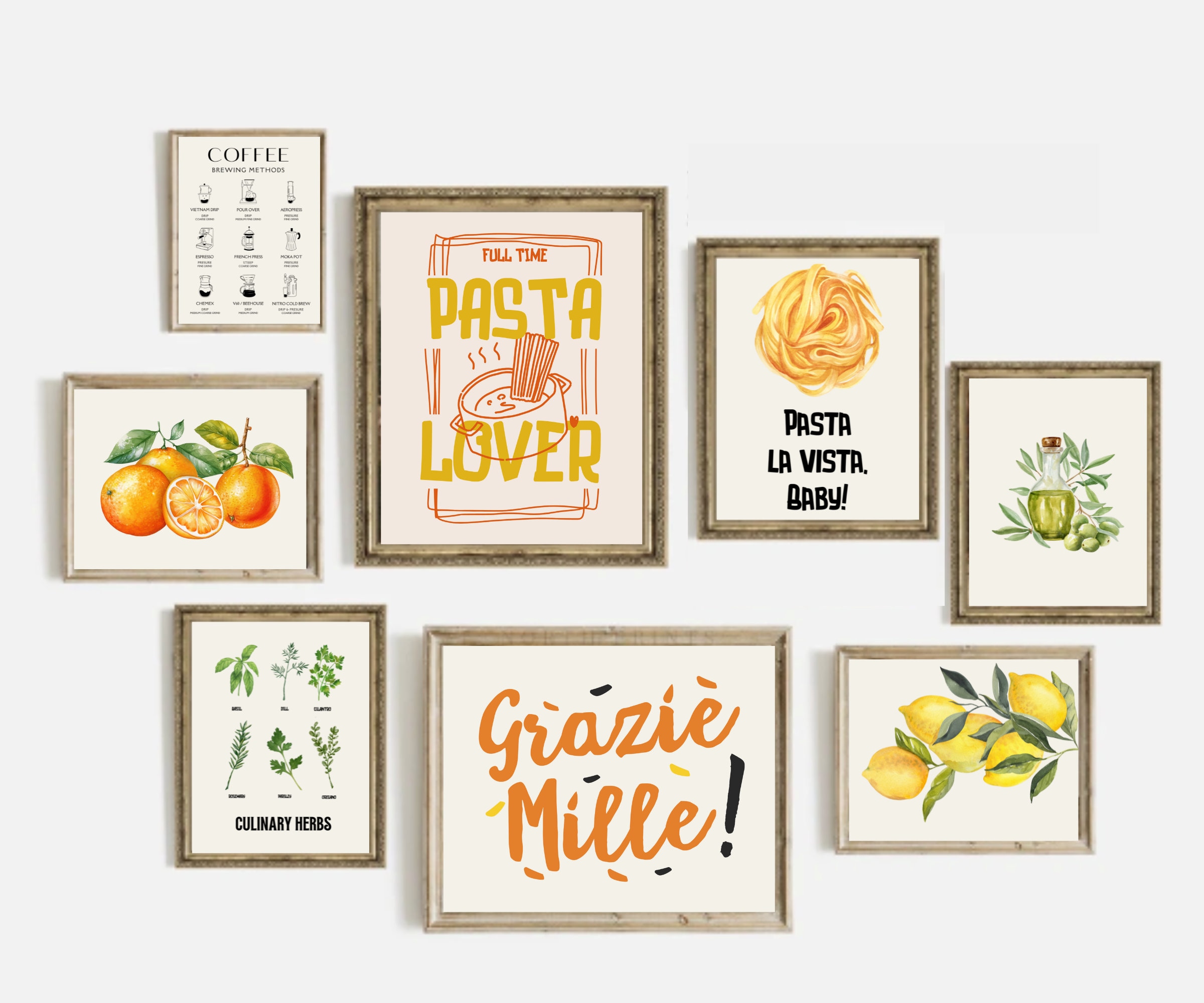 Italian Kitchen Wall Decor Kitchen Wall Art Set of 12 - Etsy