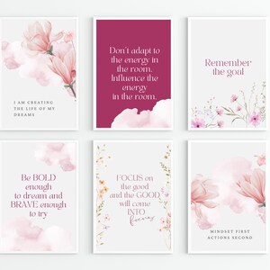 Office Wall Art | Set of 18 PRINTABLES | Home Office Decor | Pink ...