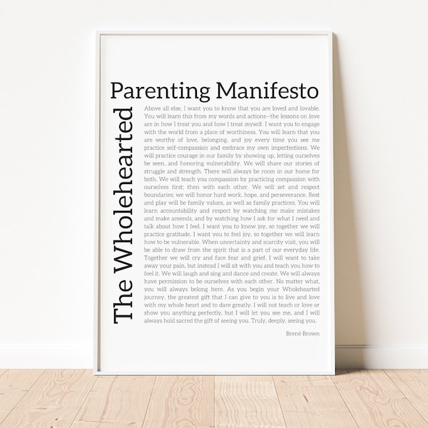 Brene Brown Zitat, Brene Brown Parenting Manifest, Inspirierendes Zitat, Büro Wandkunst, Motivationsposter, DIGITALER DOWNLOAD, Wandkunst