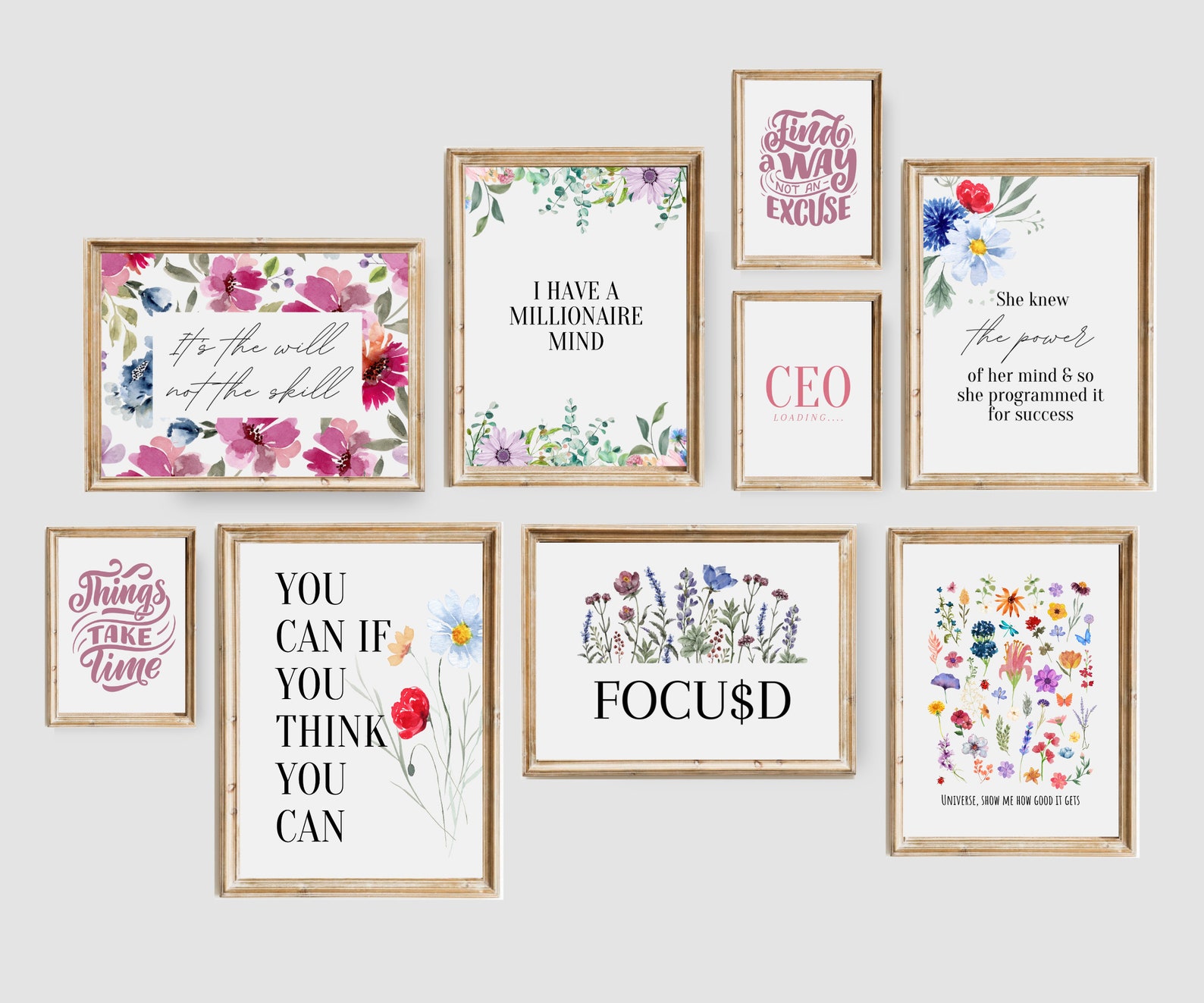 Home Office Set of 16 Prints, Office Wall Decor, Home Office Decor ...