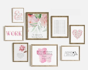 Home Office Set of 18 Prints, Office Wall Decor, Home Office Decor, Work From Home Art Prints, Office Wall Art, Office Printable Wall Art