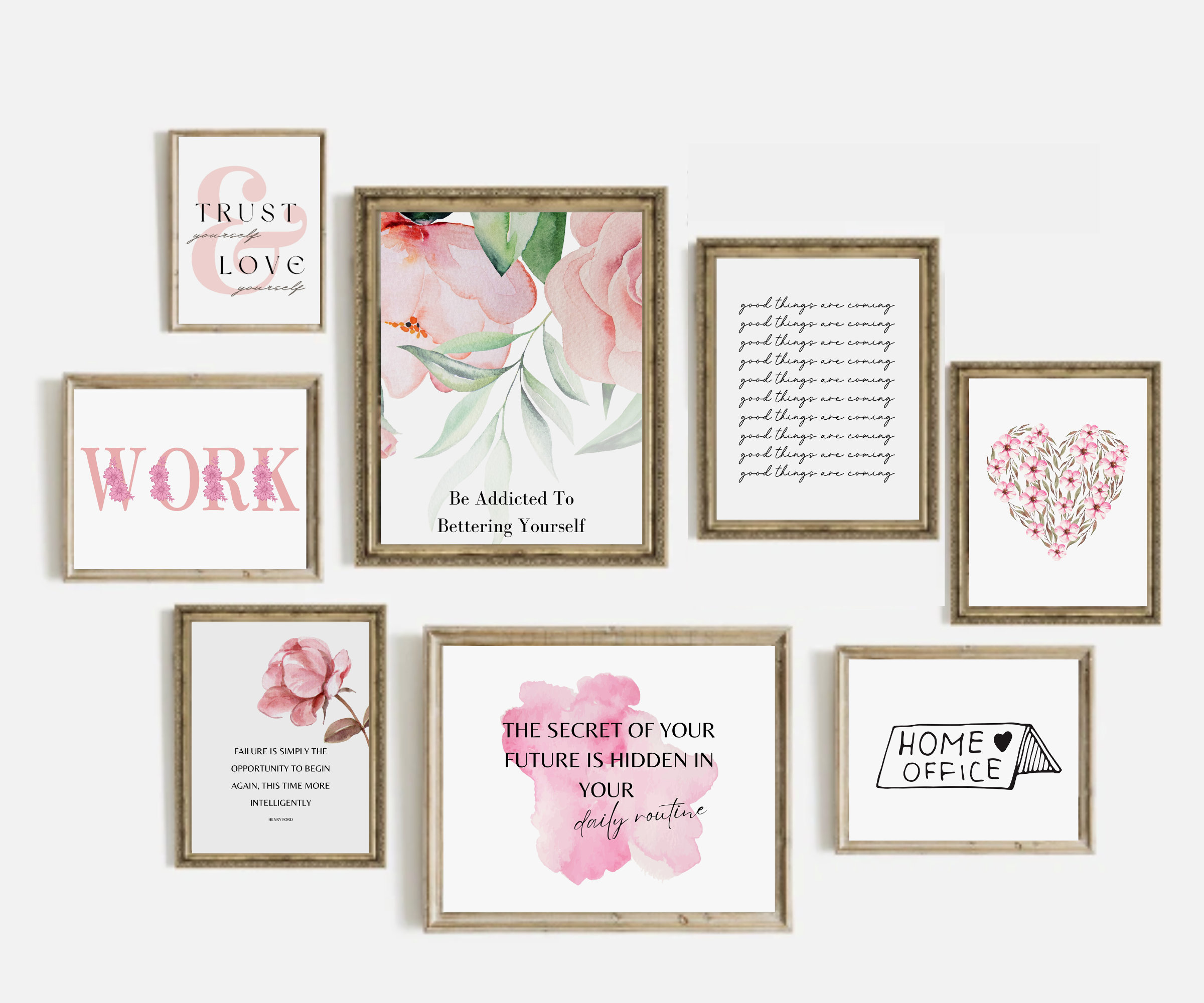 Home Office Set of 18 Prints Office Wall Decor Home Office Etsy