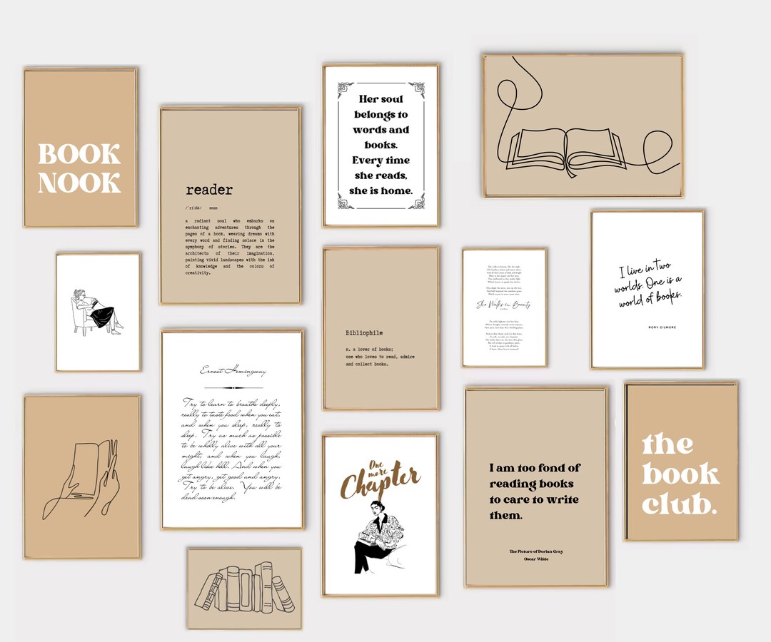 Book Quote Gallery Wall Art Prints, Set of 18 (digital Download) - Etsy