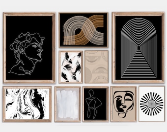 Láminas de arte moderno para pared, juego de 10 (descarga digital)