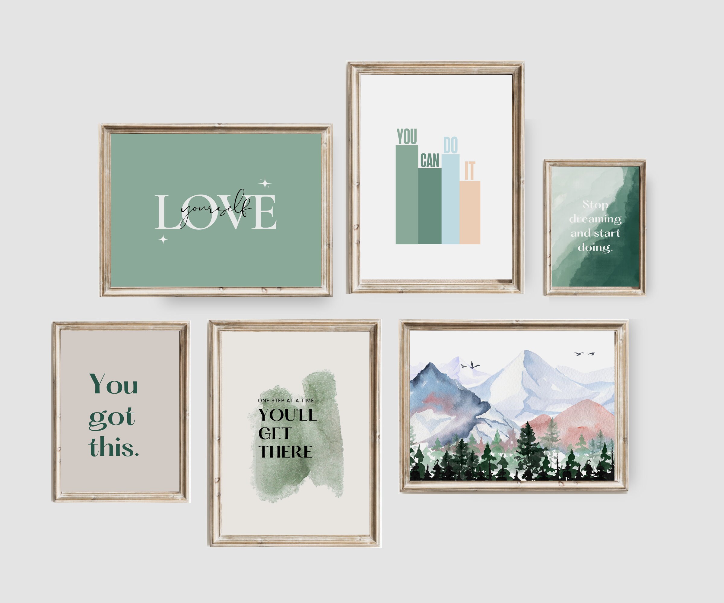 Green Office Wall Art | Set of 25 PRINTABLES, Home Office Decor Office ...