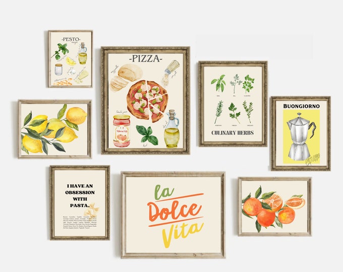 Kitchen Gallery Wall Art Prints, Modern Food Decor (digital Download ...