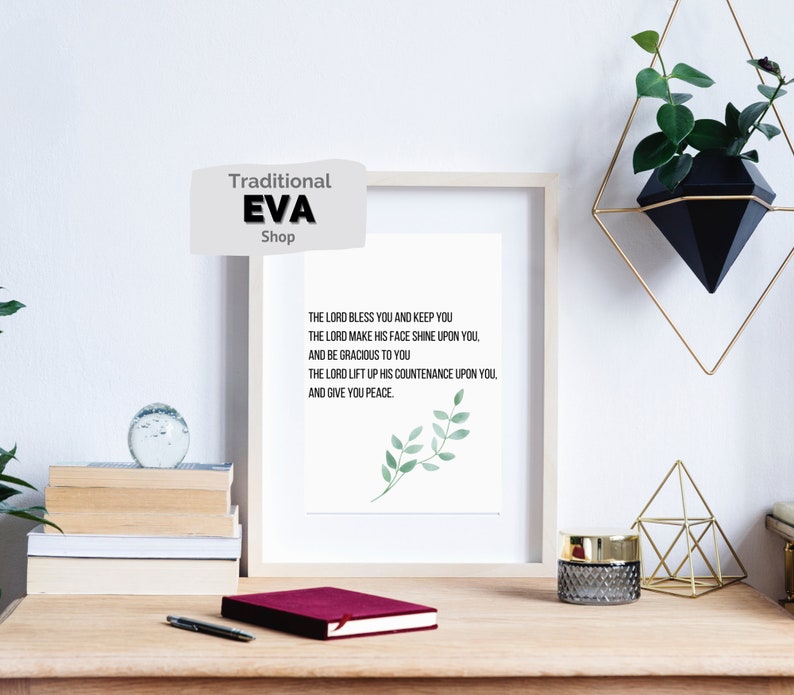 The Blessing Prayer Lyrics Print Poster Minimal Worship Christian Wall Minimilast Art Gift Digital Download