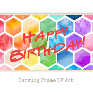 Samsung Frame TV Art Birthday, Frame TV Art Happy Birthday, Samsung Art TV Birthday Party, Digital Download for Samsung Frame, Celebration