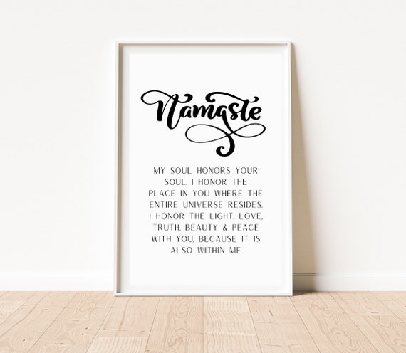 Namaste Definition Print Namaste Sign Namaste Printable 