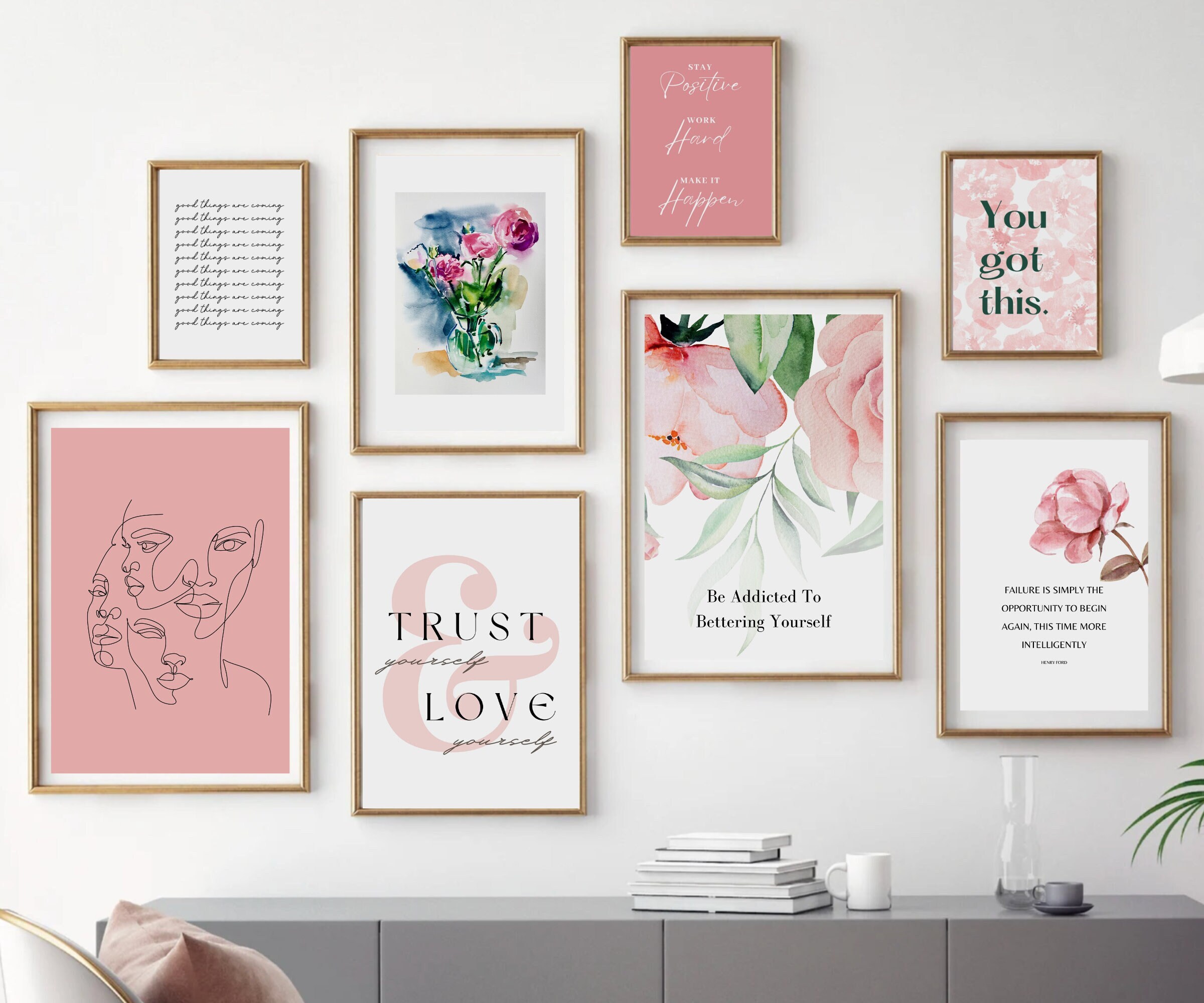 Home Office Set of 18 Prints Office Wall Decor Home Office Etsy