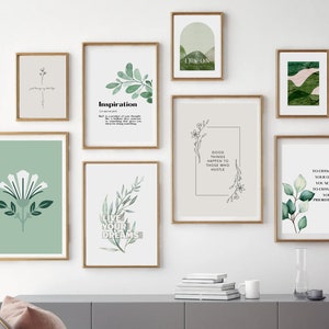 Green Office Wall Art Set of 25 PRINTABLES, Home Office Decor Office Print, Inspirational Quote