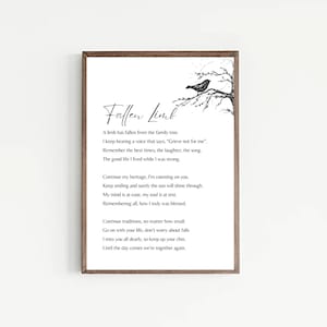 Poema en memoria del miembro caído. Celebración de la vida, poema de recuerdo funerario, descarga digital, cita de duelo, mensajes de duelo