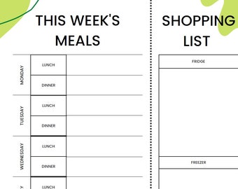 Weekly Meal Planner and Shopping List (DIGITAL)