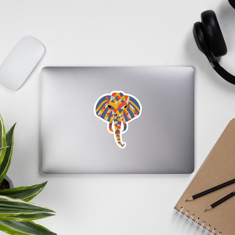 Kiss Cut Bubble-free Decals African Elephant Vinyl Stickers