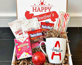 Hot Chocolate Valentine Gift Set - Mug Valentine Gift Box - Hot Cocoa Valentine Gift Box Kids - Valentine's Day Gift for Daughter Galentine