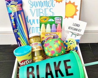 Custom Color-Changing Cup Kids Summer Care Package - Girl Summer Busy Box - Boy Summer Busy Box - Customized Summer Care Package