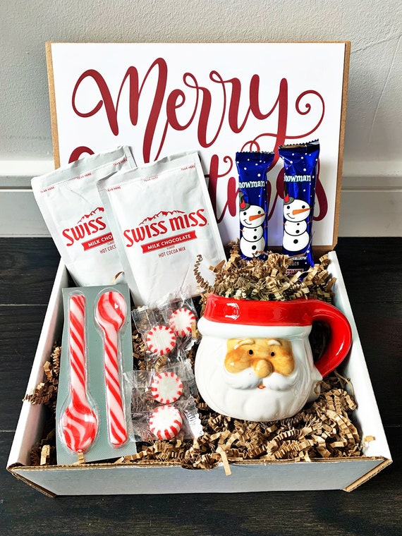 Personalized Christmas Gift Box Christmas Present Bundle for Her W/ Mug,  Candy Jar, Chocolate, & More Custom Gift Ideas for Boss 