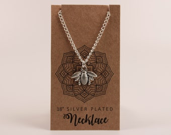 Bee Silver Plated Boho Necklace