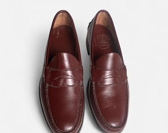 Vintage Haig & Dunn Custom Grade Penny Loafers Heren 10 B Bordeauxrood USA