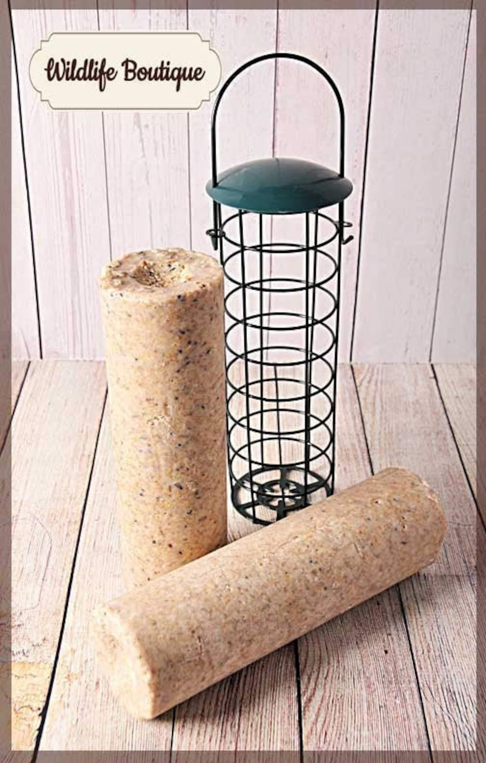 2 x JUMBO Suet Logs with hanging garden bird feeder. Fat logs Etsy