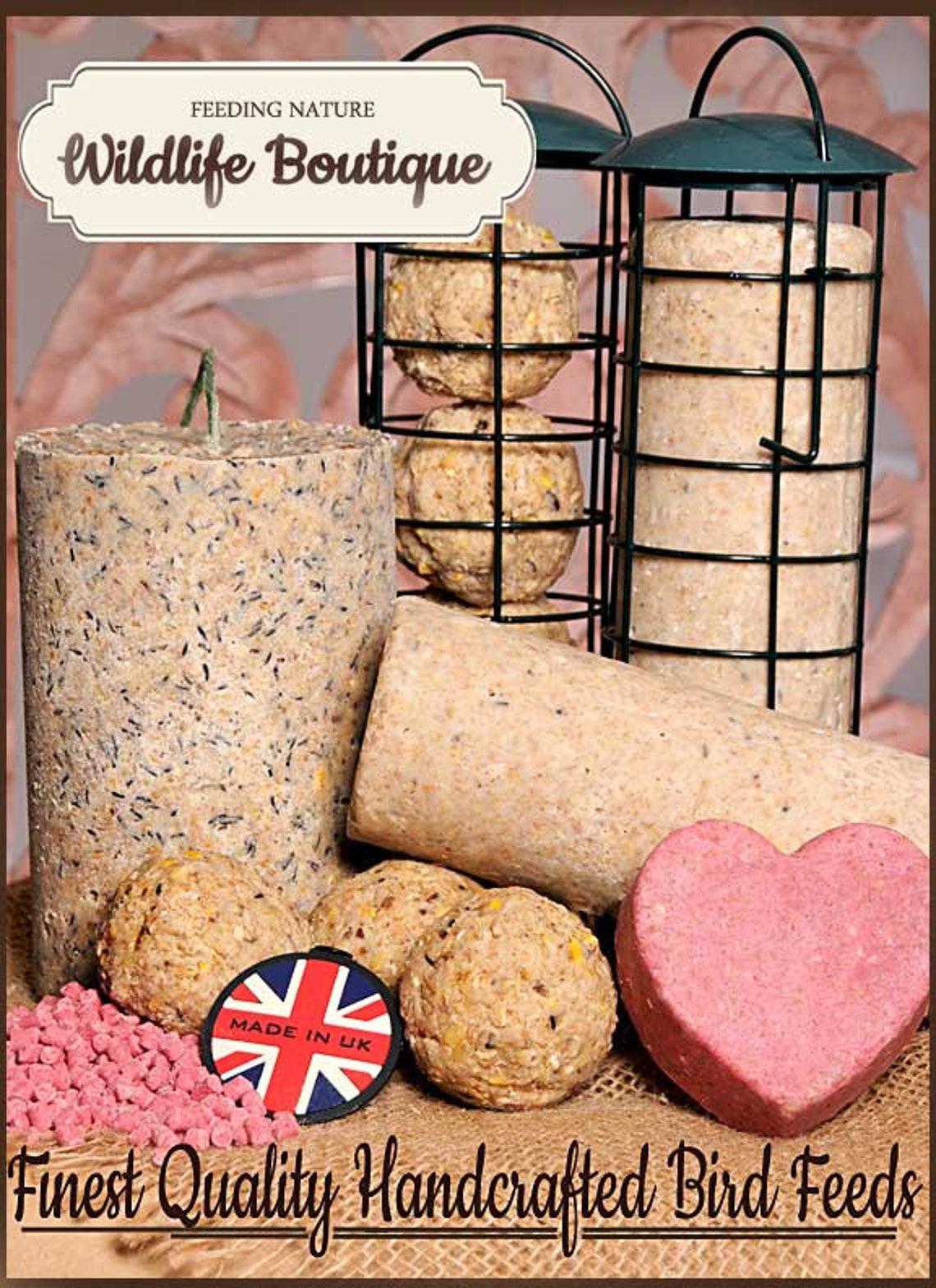 2 x JUMBO Suet Logs with hanging garden bird feeder. Fat logs Etsy