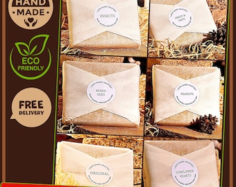 Handcrafted Luxury Suet Fat Blocks for Garden Birds, Assorted Flavors, Eco-Friendly Packaging