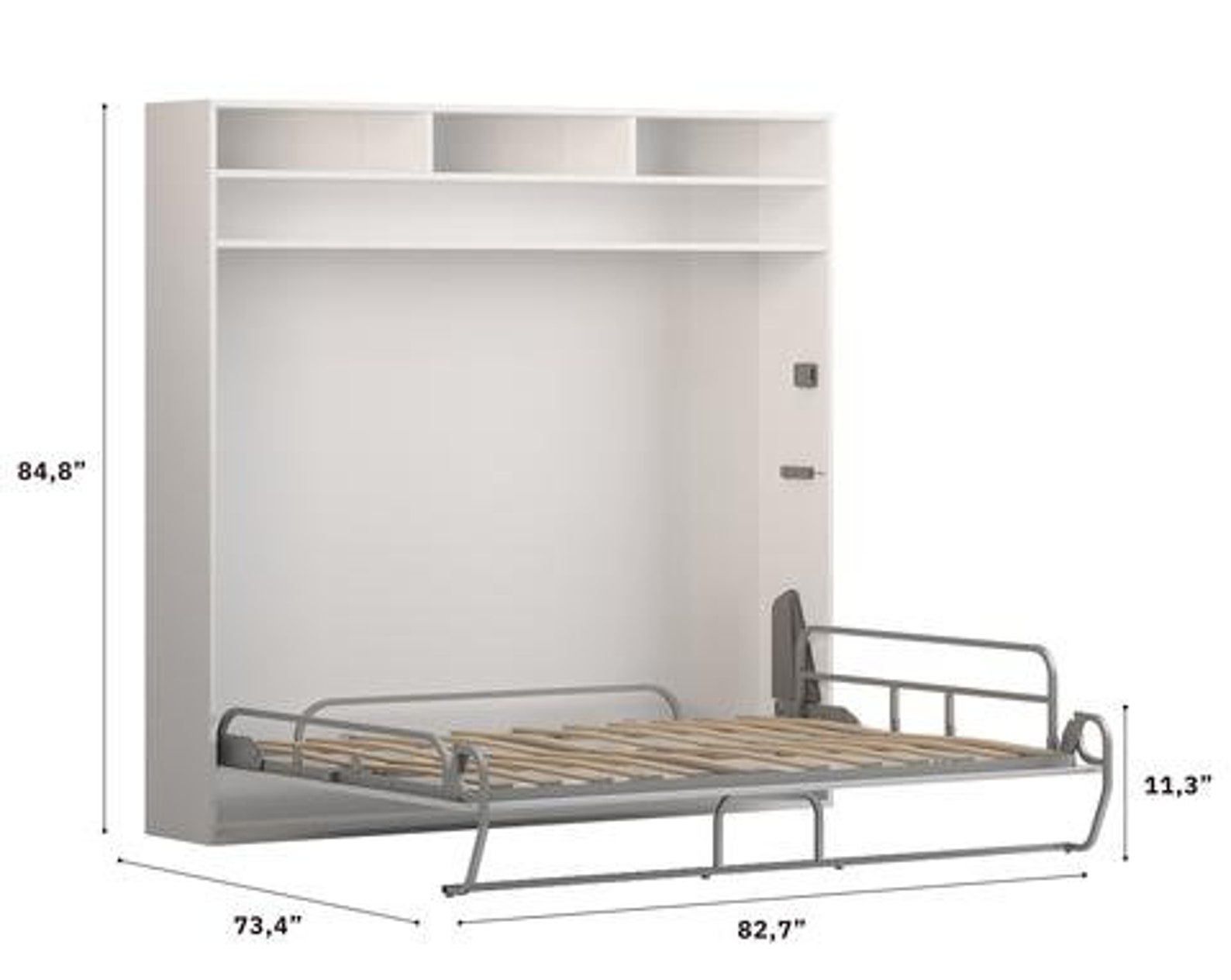 Horizontal Murphy Bed With Shelves Modern Design Etsy