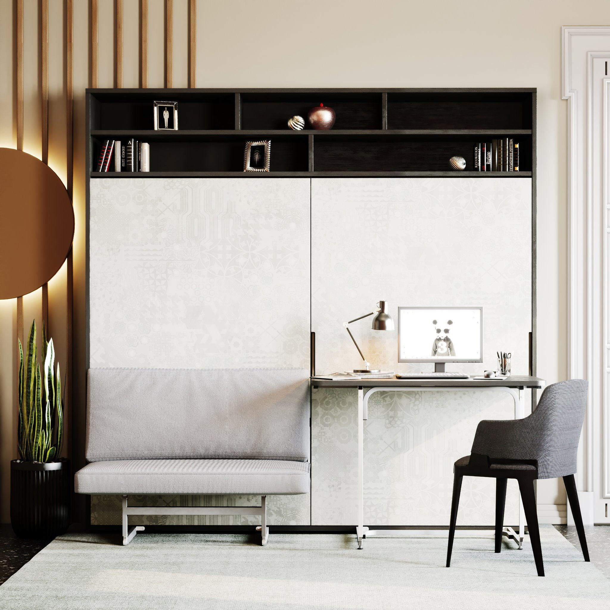 Modern Murphy Bed with Sofa Desk and Shelves 20 in 20 Smart   Etsy.de